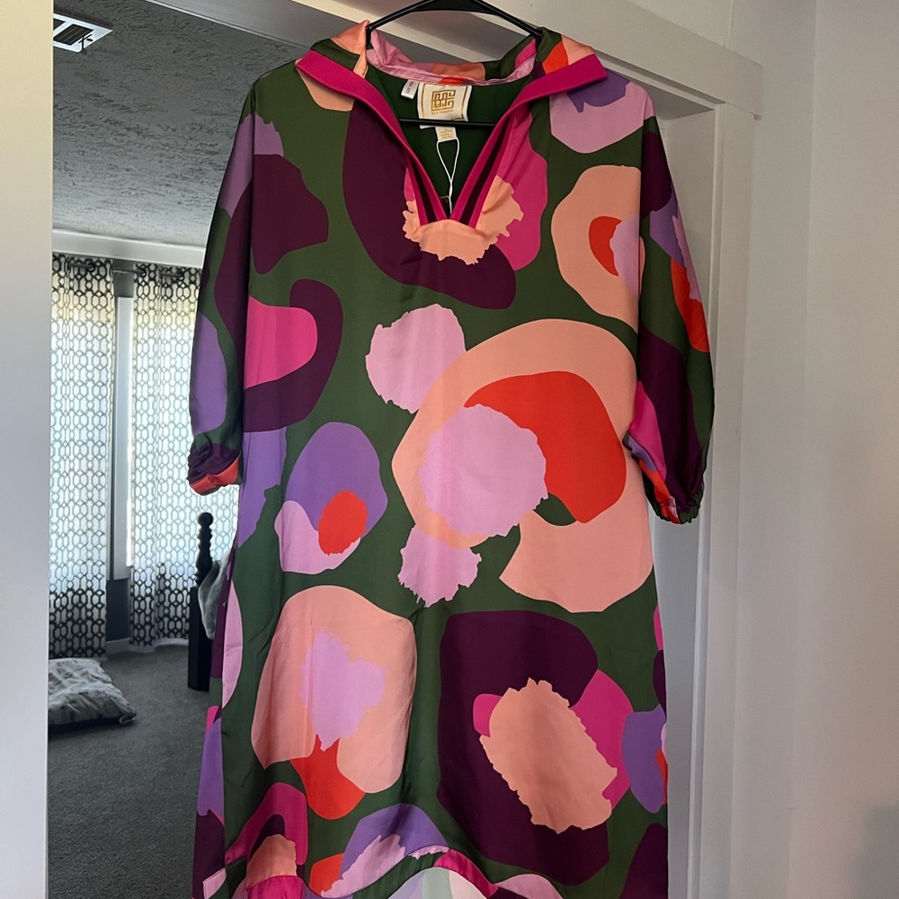 Emily McCarthy Large Dress. Poppy w trim. Electric Cheetah